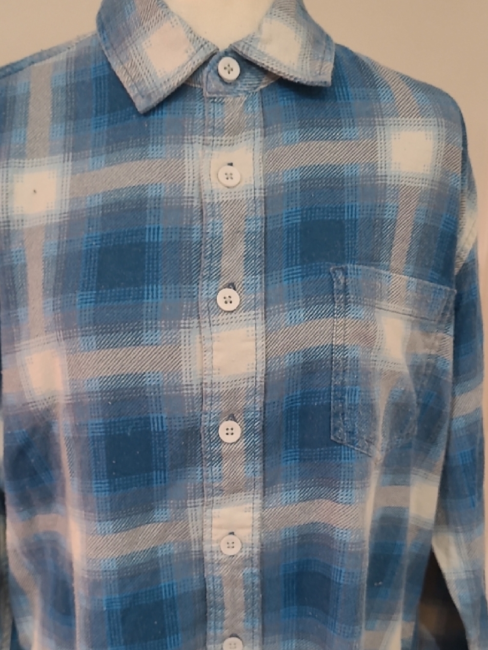 Urban Oufitter BDG Blue Vintage Plaid Button-Up Shirt - S-P - Picture 2 of 11
